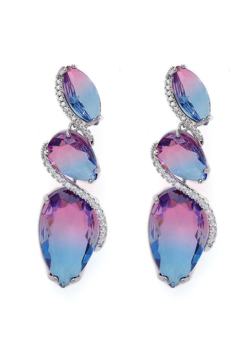 Gleaming Violet Drop Earrings