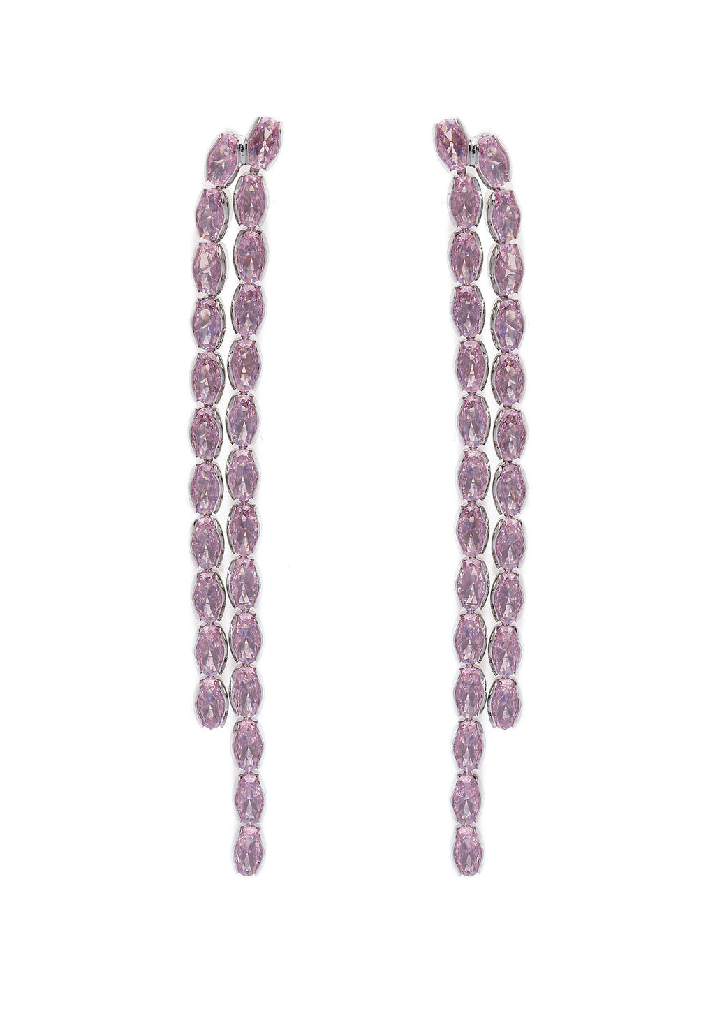 Pendientes Largos Dobles Rosa Claro