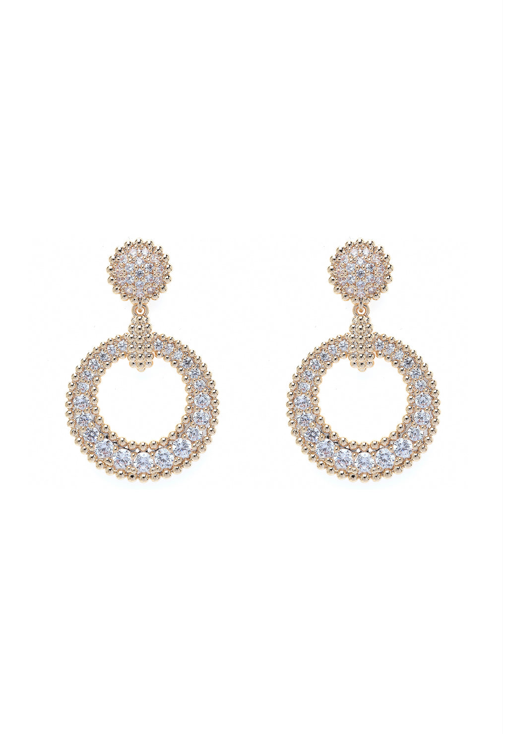Pendientes de gota circulares color oro