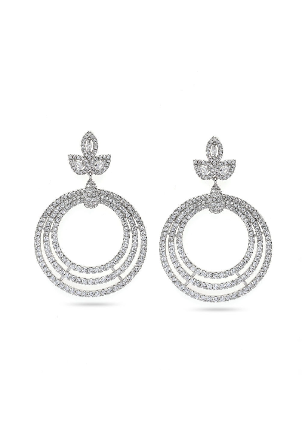Pendientes de gota con cluster brillante