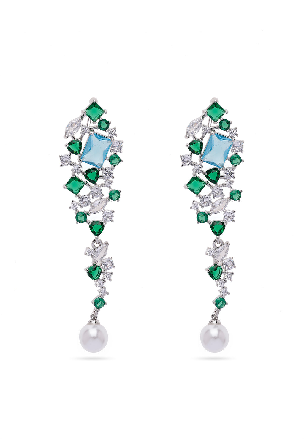 Pendientes Colgantes Contemporáneos de Color Plata